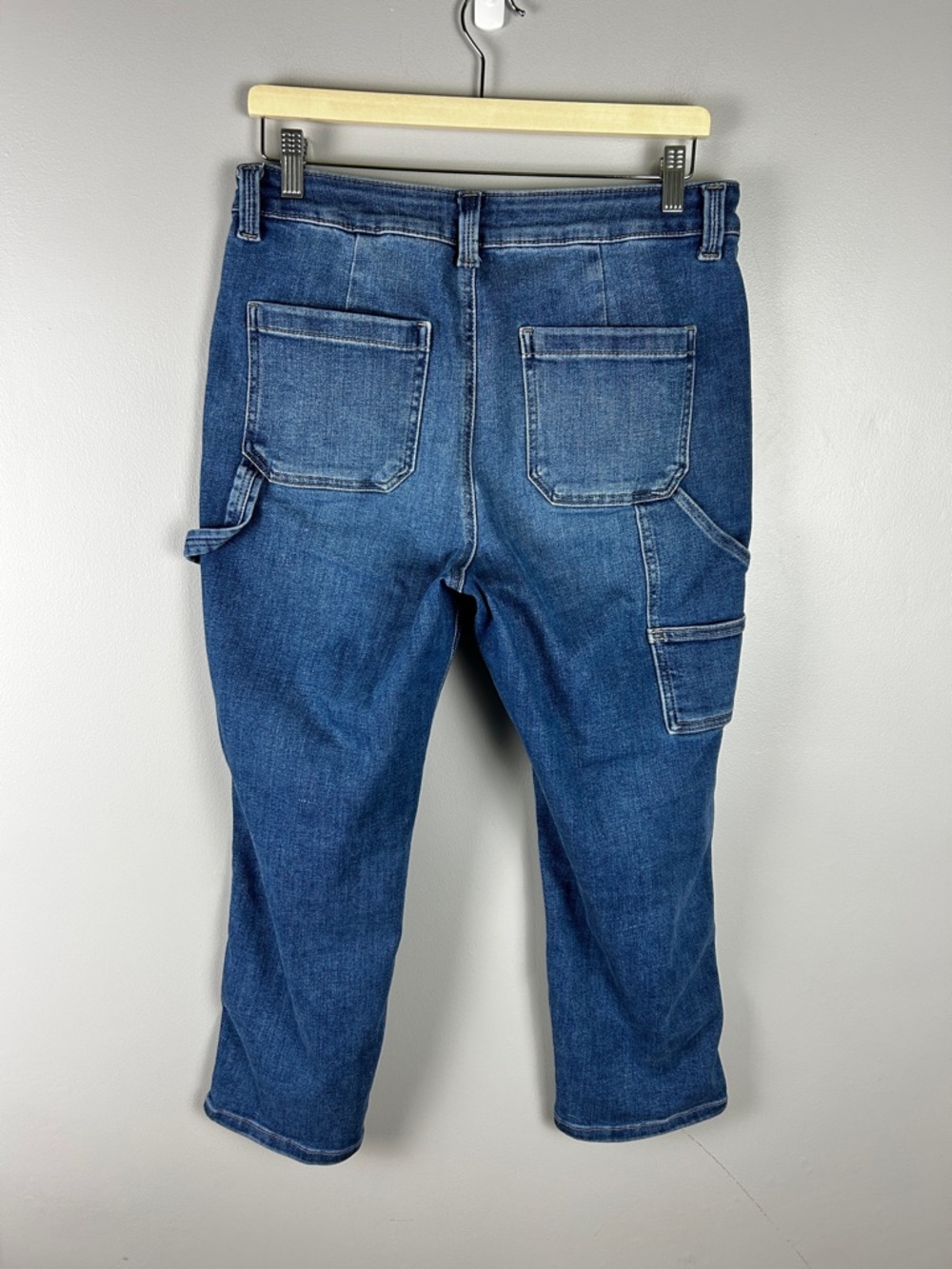 EDGELY Straight Leg Slim Carpenter Jeans Size 12 High Rise Ankle Utility Stretch